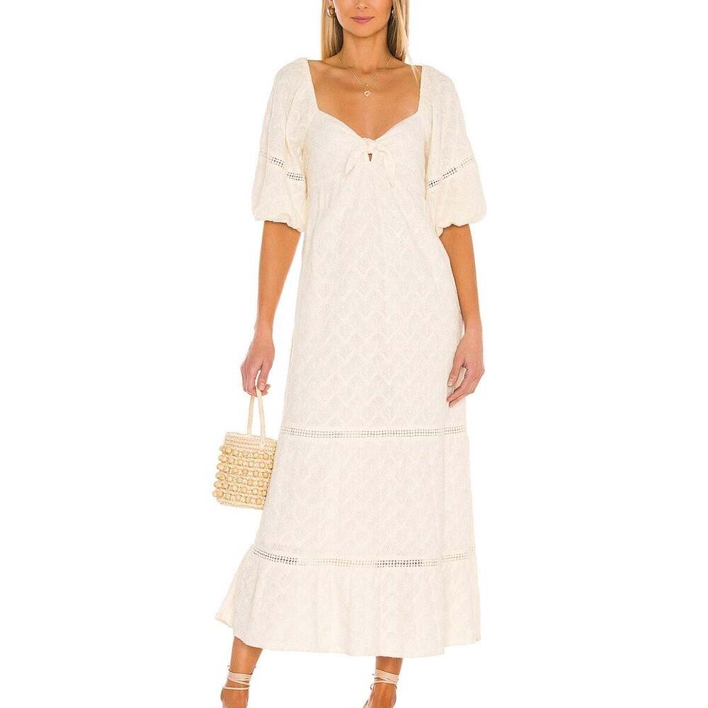 SHOW ME YOUR MUMU Zen Midi Dress Midsummer Ivory XS
